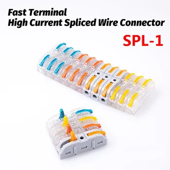 

SPL-1 Mini Fast Quick Wire Connector Universal Compact Spring Wiring Splicing Connector Plug-in Conductor Terminal Block for LED