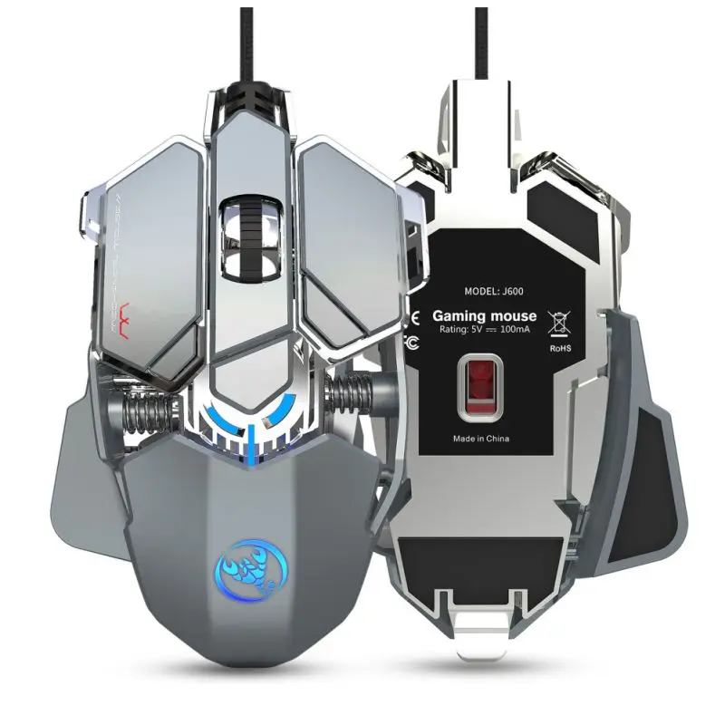 USB игровая мышь 6400 dpi с 9 клавишами программируемая цветная светодиодный
