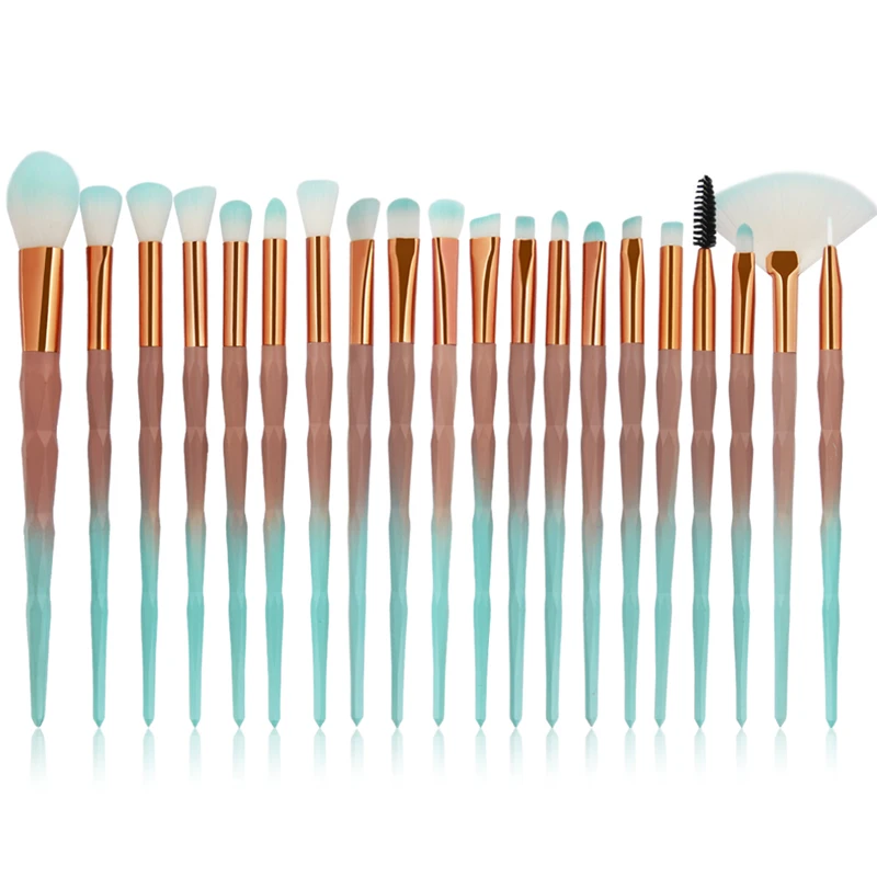 20pcs Blue Brown SinSo Единорог макияж кисти набор для приготовления чая 1/20 штук на нашем сайте! кисти для макияжа глаз, румяна для растушевки тени для глаз карандаш для губ Косметические кисти для Красота инструмент - Handle Color: 20pcs Blue Brown