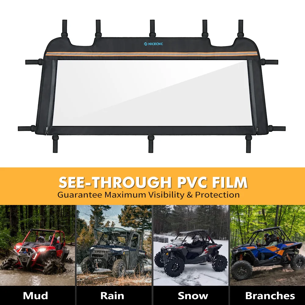 For Polaris RZR XP 1000 2014-2021 RZR XP TURBO 2016-2021 Rear Window Shield Windshield Windscreen Clear UTV Accessories european and american fashion beaded veil 2021 new popular fine pearl veil with comb clear veil female wedding accessories