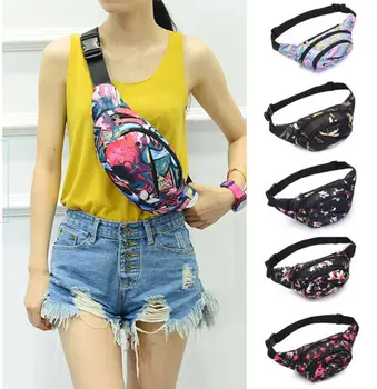 

Women Floral Waist Fanny Pack Belt Zipper Waist Bag Chest Tote Purse Travel Bum Bag 2020 Fashion