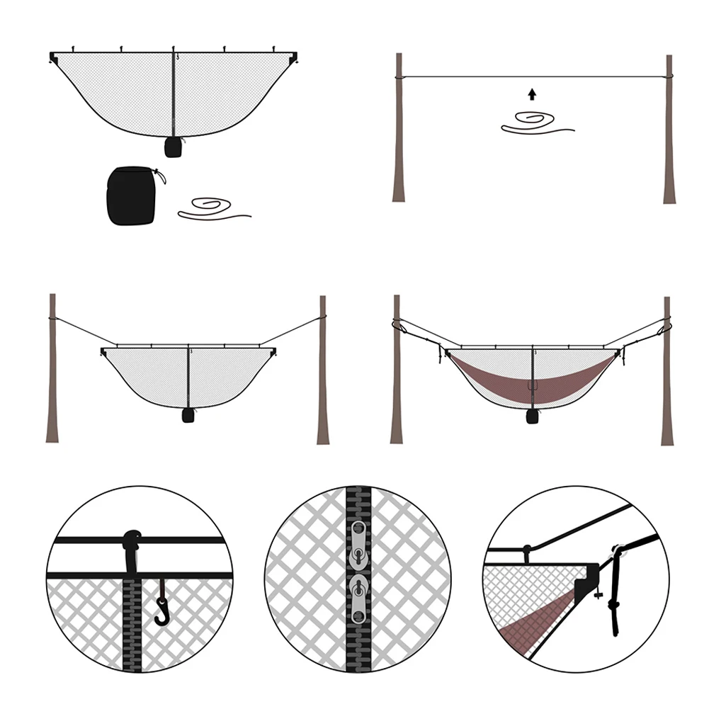 Сетка-гамак застежка-молния аксессуары легко использовать части инструмента от насекомых Комаров открытый двойной 360 градусов защиты