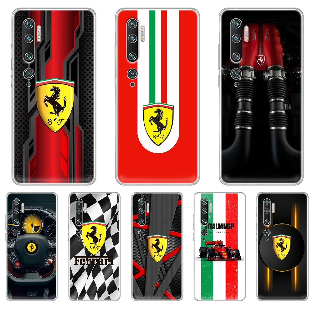 

luxury Sports car Ferrari F1 Phone Case cover hull For XIAOMI MI 3 4 5 5X 8 9 10 se max pro a2 9T note lite transparent prime