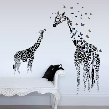 

Wall Sticker Giraffe Butterfly Living Room Bedroom Background Decoration Removable Wall Sticker Sk9067