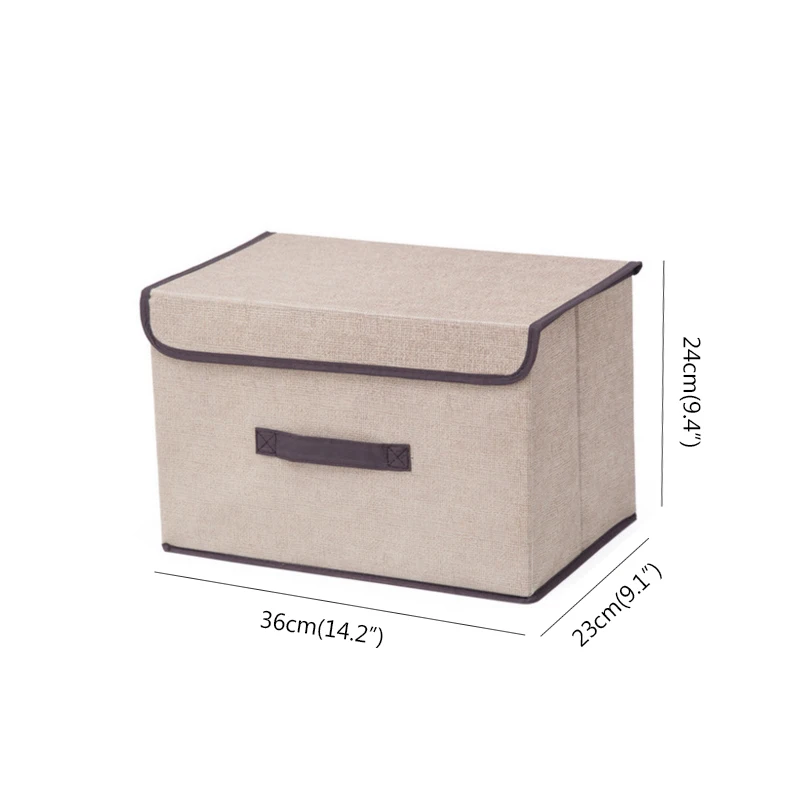 Нетканый складной ящик для хранения для спальни, многоцелевой органайзер для одежды, игрушек, книг для мусора, ящик для хранения домашнего гардероба - Цвет: creamy-white-L