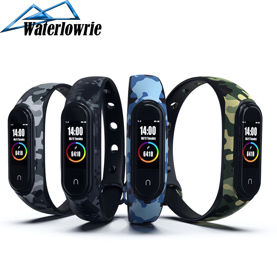 Силиконовый Камуфляжный браслет для Xiaomi Mi Band 4 3 мягкий силиконовый съемный