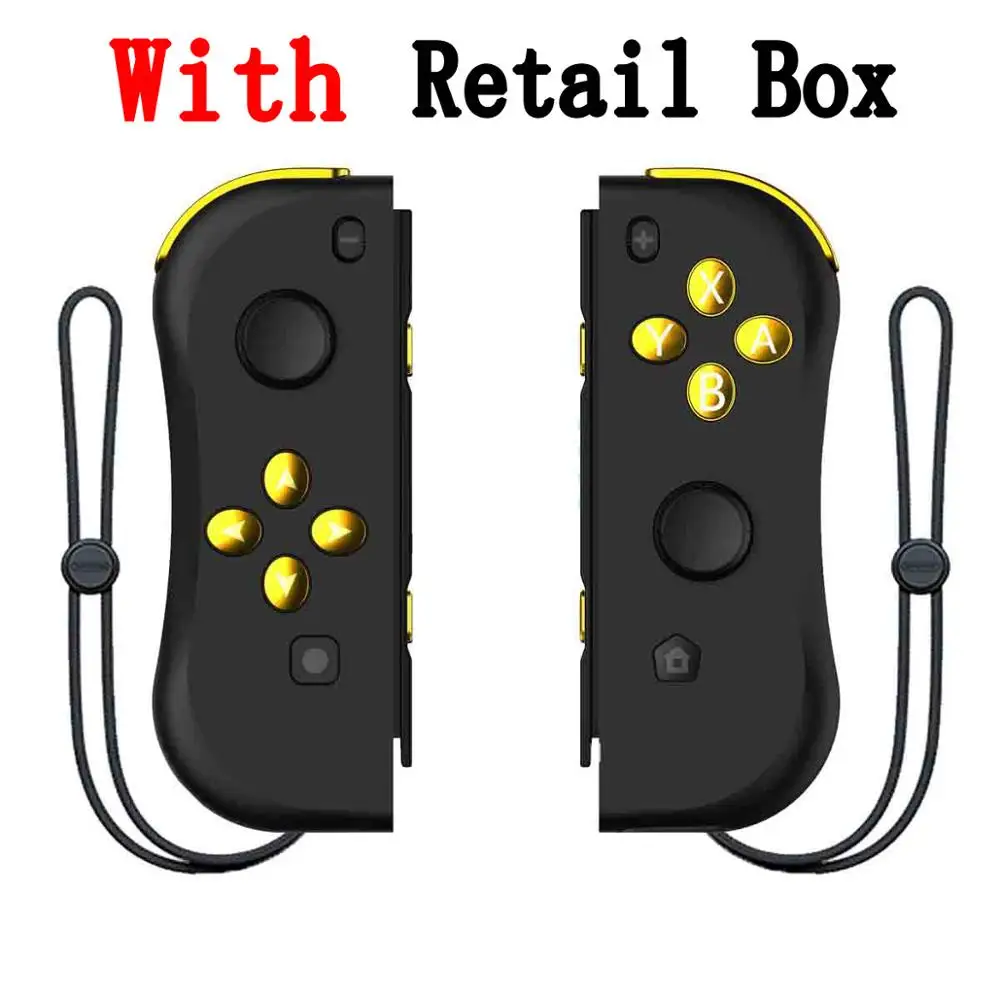 Bluetooth Джойстик для nintendo Zend ручка переключателя Joycon Joy Con Геймпад контроллер игровая консольная панель триггер джойстик - Цвет: Black Gold With Box