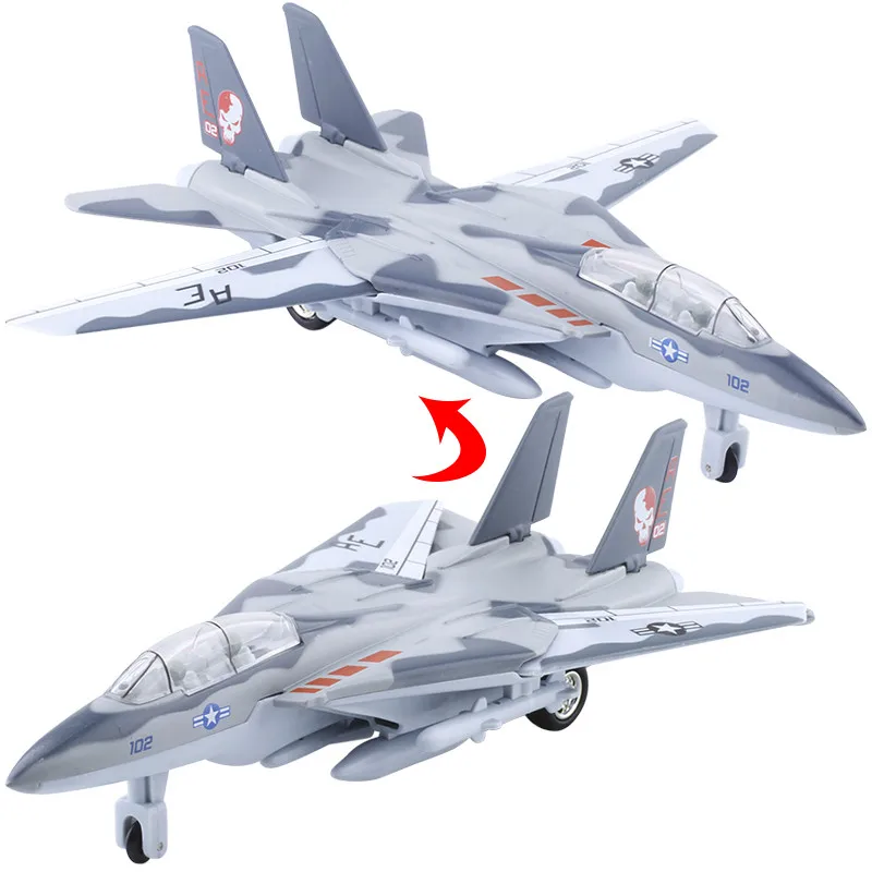 Распродажа, F-14 модель из сплава панды, литье под давлением, оттягивающаяся назад Модель, детские складные бойцовские украшения
