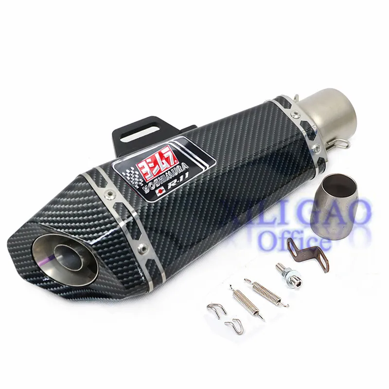 H Для yoshimura akrapovic выхлопная труба moto rcycle копия Поддельные углеродного волокна глушитель 36 мм 51 мм на входе escape moto DB убийца Универсальный - Цвет: H