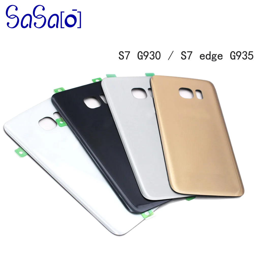 

50pcs/lot Back Glass Cover replacement For Samsung galaxy S7 G930 / Edge G935 Rear Housing Battery Door Case with Adhesive