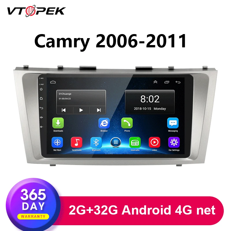 

Vtopek 2G+32G CAR DVD Radio Multimedia Player For Toyota Camry 2006-11 4G net Navigation GPS DSP head unit 2 din DVD Stereo