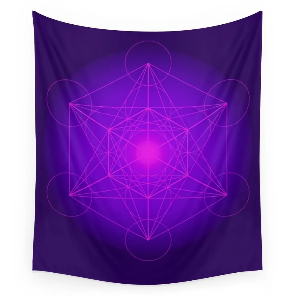 Metatron Cube Secret Geometry Platonic Matrix Protects Tapestry Wall Hanging Tapestries Throw Towel Sheet Table Cloth