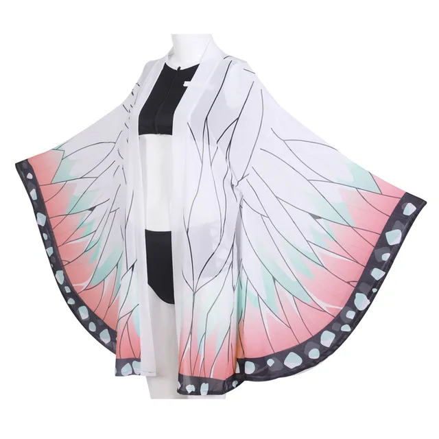 Demon Slayer Shinobu Kocho Cosplay Costume Swimsuit Kimetsu no Yaiba Kimono Agatsuma Zenitsu Bikini Beach Anime Summer Set A3