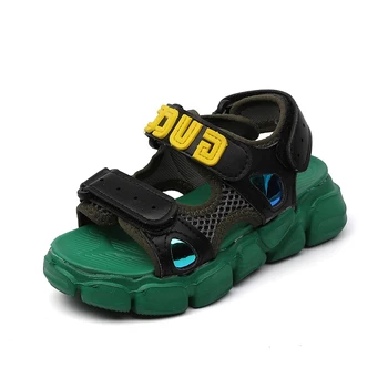 

2019 Summer Kid's Shoes Sandals Hook & Loop Round Toe Neutral Flat Heels Non-slip 921