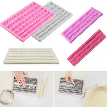 

3D Pearl Knit Rope Silicone Fondant Mould Cake Border Decorating Molds Gumpaste Kitchen DIY Baking Decorating Cake Tools