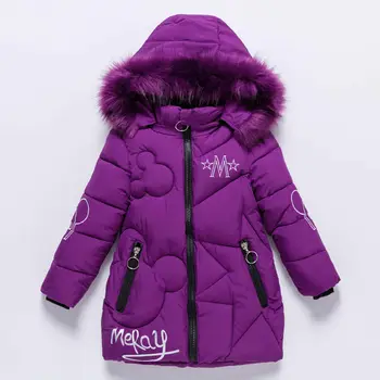 

Children Winter Down Jacket Fashion Girl Warm Coats Clothing Kids Thick Parka Big Fur Collar Hooded Long Coats Teenage Outerwear