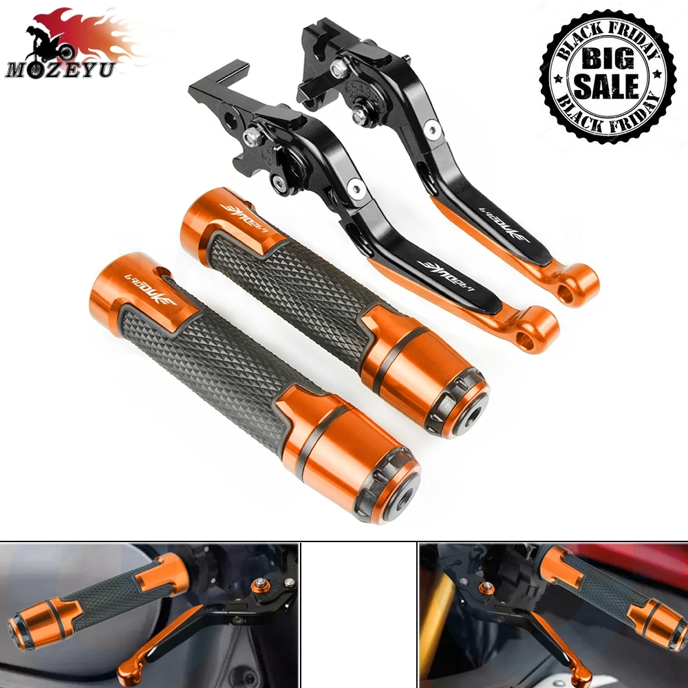 

For KTM 690DUKE R DUKE 690R 2014-2016 2015 Motorcycle Adjustable Brake Clutch Lever and Handle bar Grips duke R 690 Handbar