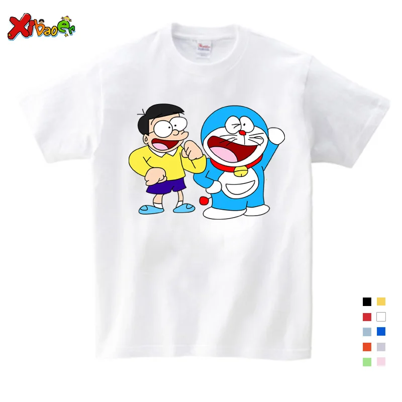 

2019 New Doraemon T Shirt children Japan Anime T-shirt Summer Short Sleeve Cotton Doraemon T Shirts Tops for girl and boy Tees