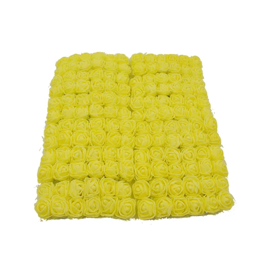 yellow 12/36/72/144 ПК msj 2 см Искусственный цветок розы пены, украшение из искусственных цветов для семьи Свадебная вечеринка украшения поддельные роза цветы из пены с цветочным рисунком - Цвет: yellow