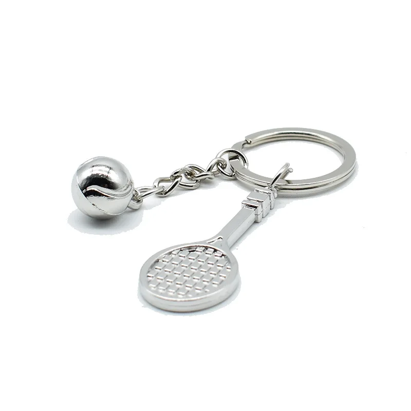 

Creative Lettering Tennis Racket Badminton Racket Customizable Logo Small Gifts Keychain Pendant
