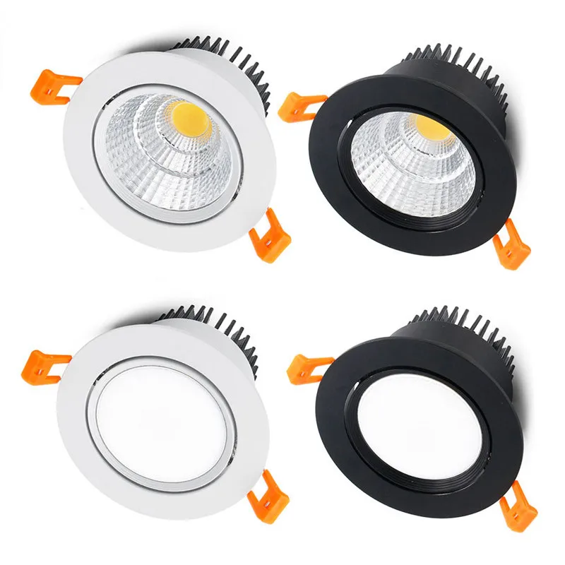 4 types round Dimmable Recessed LED Downlight 5W7W9W12W15W18W COB Ceiling Lamp Spot Light AC85-220V Indoor Lighting | Освещение