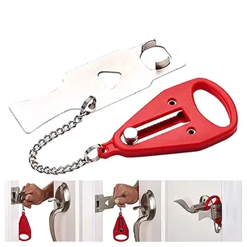 

Portable Door Safety Latch Lock For Hotel Anti Theft Security Lock Travel Accommodation Door Stopper Hardware