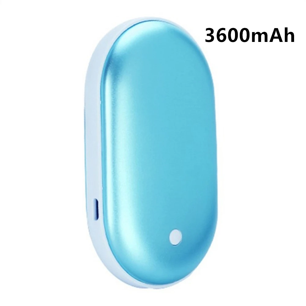 Blue 3600mAh Милый грелка для рук, 5200 мА/ч, USB Перезаряжаемый грелка для рук, портативный электрический грелка, обогреватель, долговечный, для путешествий, дома, мини-грелка - Color: Blue 3600mAh