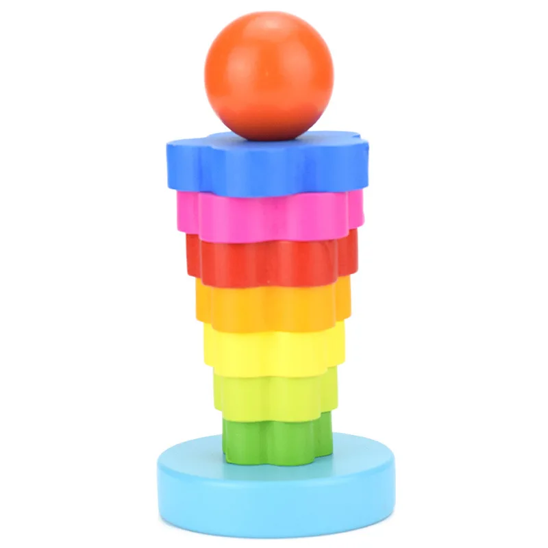 Красочные Heap Tower LCM14 радужные пончики Jenga 2-3 лет дети ручной глаз Координационная игра 0,1