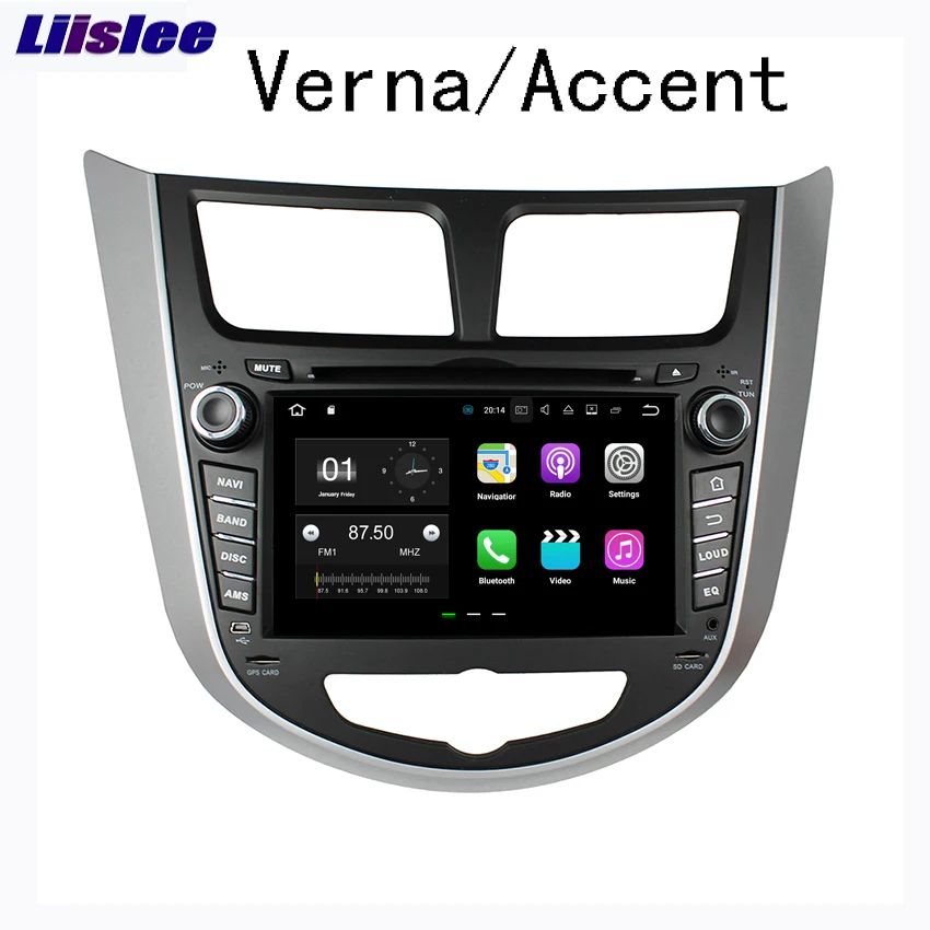 Liislee 2 din для Hyundai Verna Accent Solaris RB 2011 ~ 2017 Android автомобильный навигатор GPS Радио стерео
