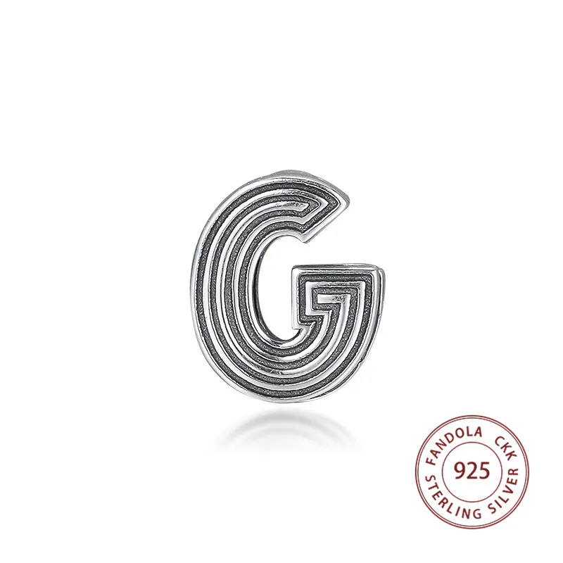 

Beads Fit Pandora Bracelet 925 Sterling Silver Charm Reflexions Letter G Clip Bead Charms for Jewelry Making berloques prata