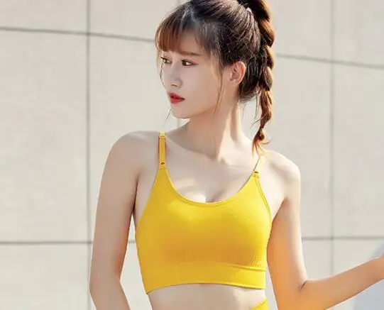 Seamless Sports Bra Women Fitness Top Yoga Bra Running Yoga Gym Crop Top Women Push Up Sport Bra Top Woman Sports Bra Push Up - Цвет: 8015 yellow bras