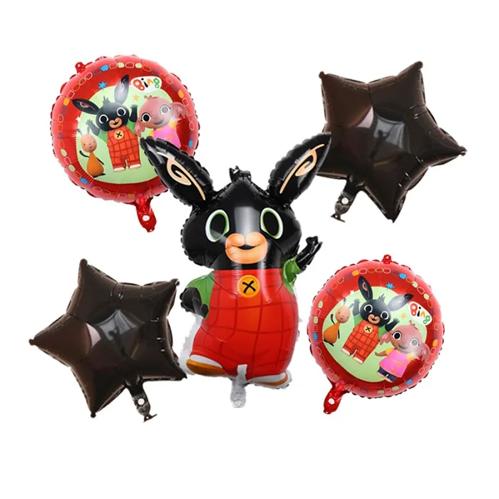 5pcs as picture 15 шт. 86*60 см Bing Банни фольгированные шары мультфильм кролик Воздушные шары 12 дюймов красный черный горошек латексные шары День рождения Декор поставки T - Цвет: 5pcs as picture
