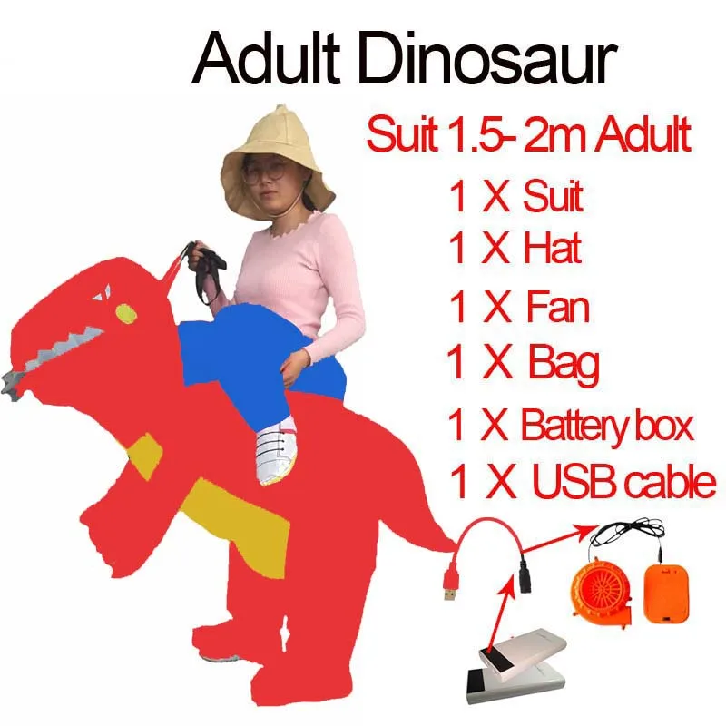 Inflatable T Rex Costume For Adult kids Cosplay Halloween Rider t rex Dinosaur Costume For Woman Men Anime Fantasy Dinosaur Suit (1)