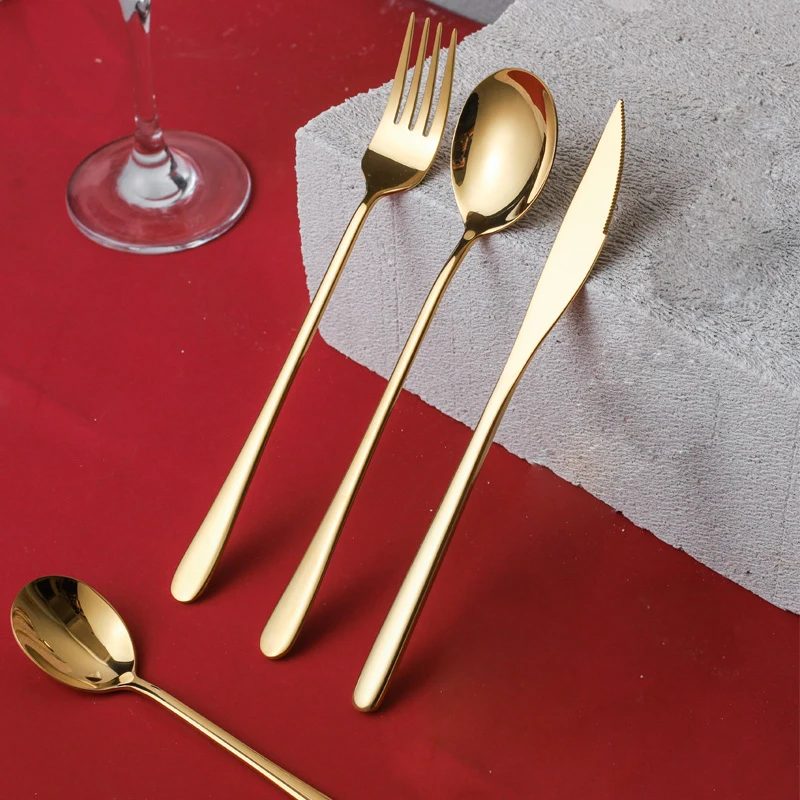 

Spklifey Gold Cutlery Set Fork Stainless Steel Spoon Kitchen Dessert Dinner Fork Spoon Knife Set Dinnerware Tableware Set
