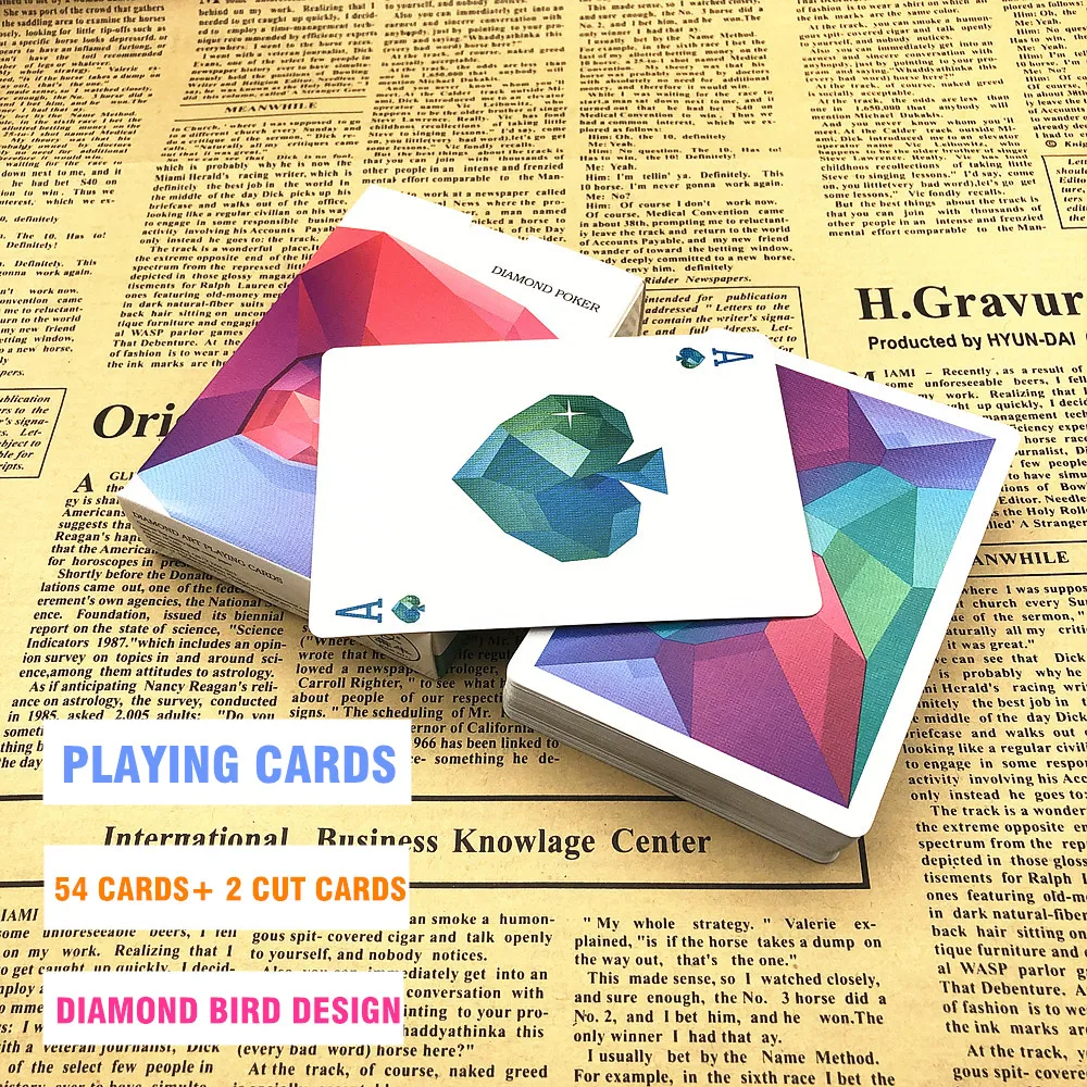 1 колода Diamond Birds Poker коллекция игральных карт черный сердечник бумаги креативный