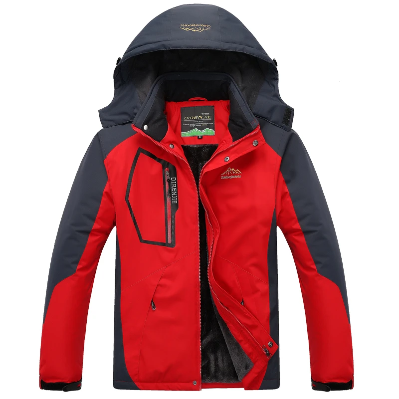 Men Winter Fleece Waterproof Jackets Fishing Skiing Warm Softshell Daiwa Fishing Clothes Sports Outdoor Breathable Sunscreen - Цвет: Jackets red