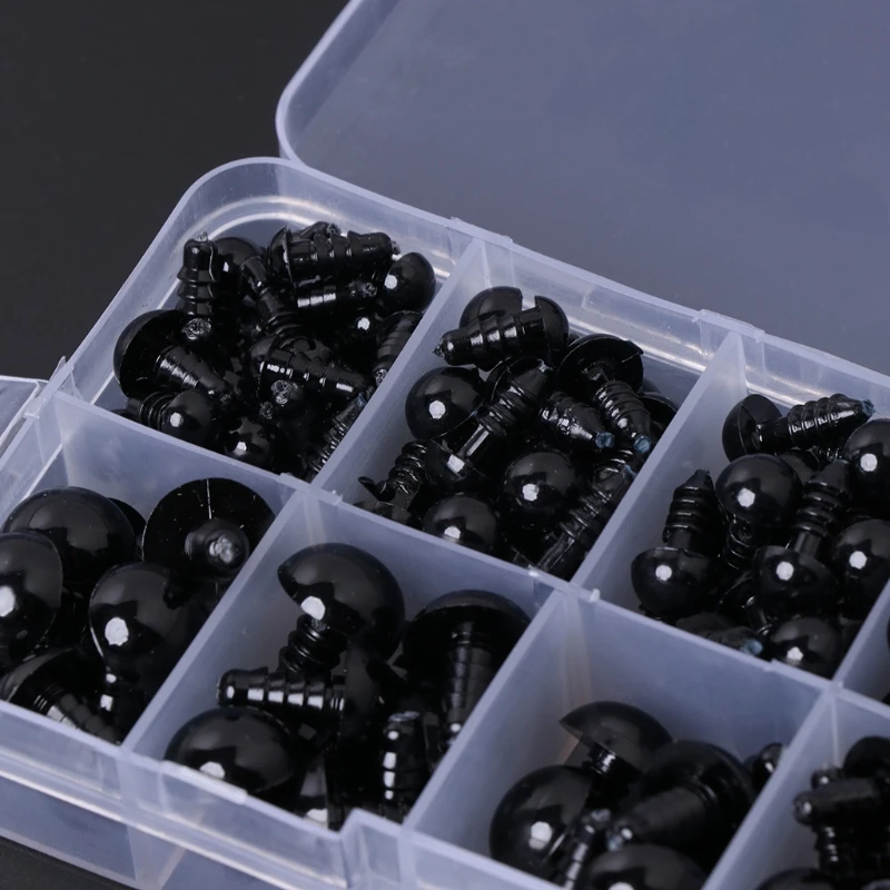 

191pcs 6-20mm Black Plastic Safety Eyes For Teddy Bear/Dolls/Toy Animal/Felting E65D