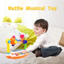 Детская музыкальная игрушка для фортепиано с песнями, светильник, погремушка, Детская клавиатура, инструменты, проигрыватель, погремушки, Ранние развивающие игрушки, детский подарок
