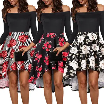 

Sexy Women Summer Casual Off-Shoulder Party Evening Cocktail Swing Short Dress