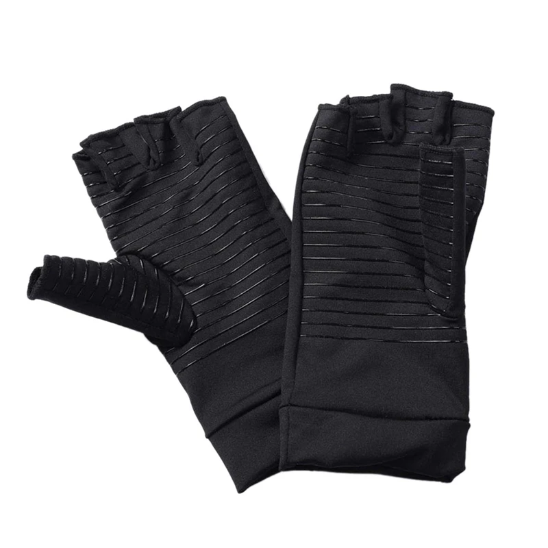 

Copper Infused Compression Arthritis Gloves for Men & Women, Fingerless Carpal Tunnel Gloves for Relieve Pains & Computer Typing