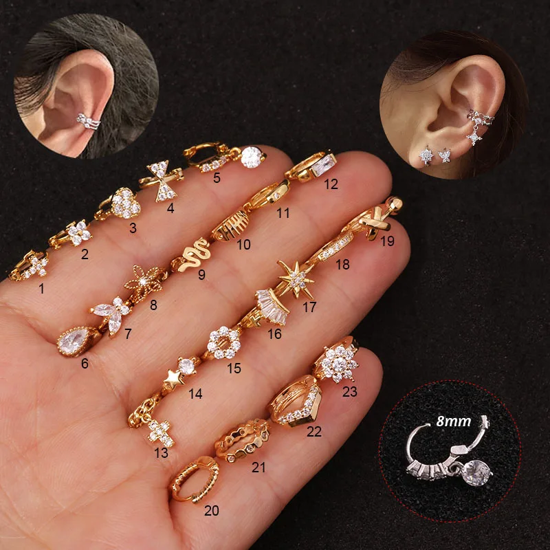 1Pc 5mm Diameter Septo Ear Cartilage Tragus Helix Daith Rook Snug Conch Rings Real Septum Clicker Nose Hoop Lip Earring Piercing