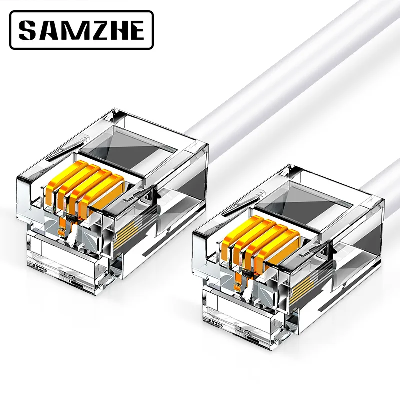 SAMZHE RJ11 6P2C 6P4C 6P6C Telephone Internet Modular Plug Jack Connector RJ-11 Crystal Heads Gold-Plated |