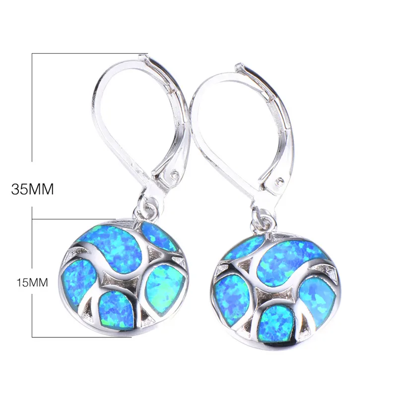 Fashion Women Earrings Bohemian Blue/White Fire Opal Long Dangle Earrings For Women Accessories Elegant Statement Jewelry