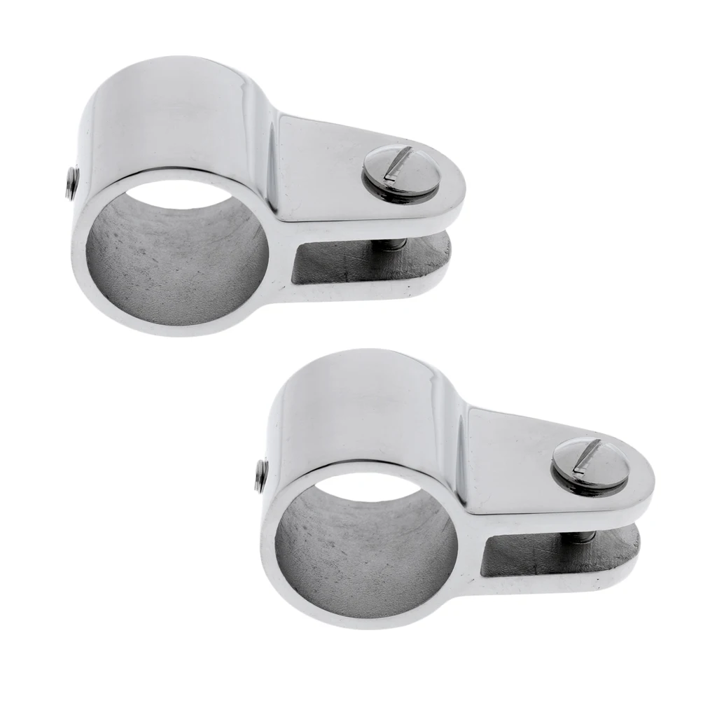 2PCS Marine Grade 316 Stainless Steel Boat Canopy Bimini Top Hinges - Heavy Dudy Tube Mount Hinged Dia 7/8 inch