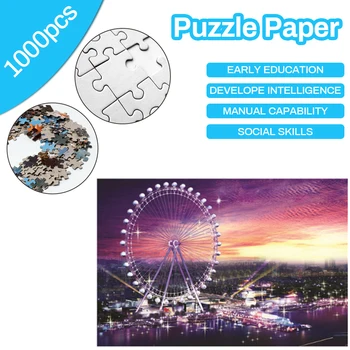 

1000 pieces of paper plane landscape beautiful animation multi-style puzzle Famous Building Starry Sky Landscape new