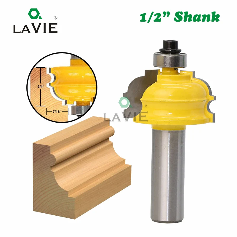 

1PC 12mm 1/2" Shank Bead Molding Edging Router Bit End Mill Line Cabinet Milling Cutter for Wood Bits Woodworking