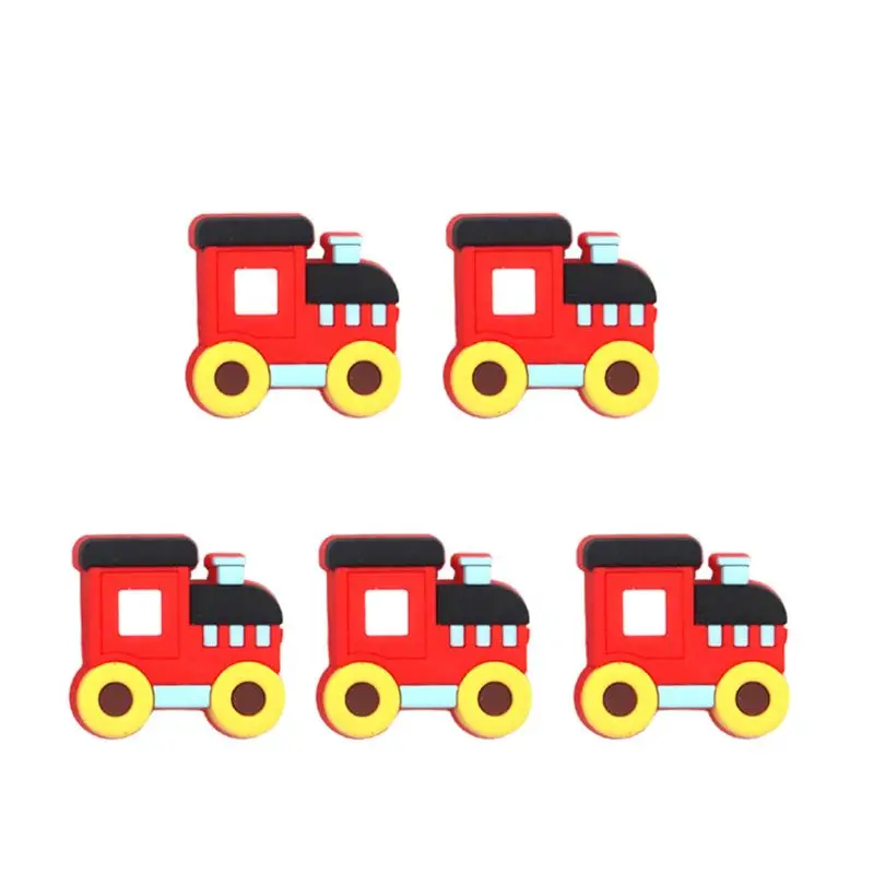 

5pcs Mini Bus Teether Silicone Beads For Pacifier Clips DIY Teething Toys Silicone Baby Teether