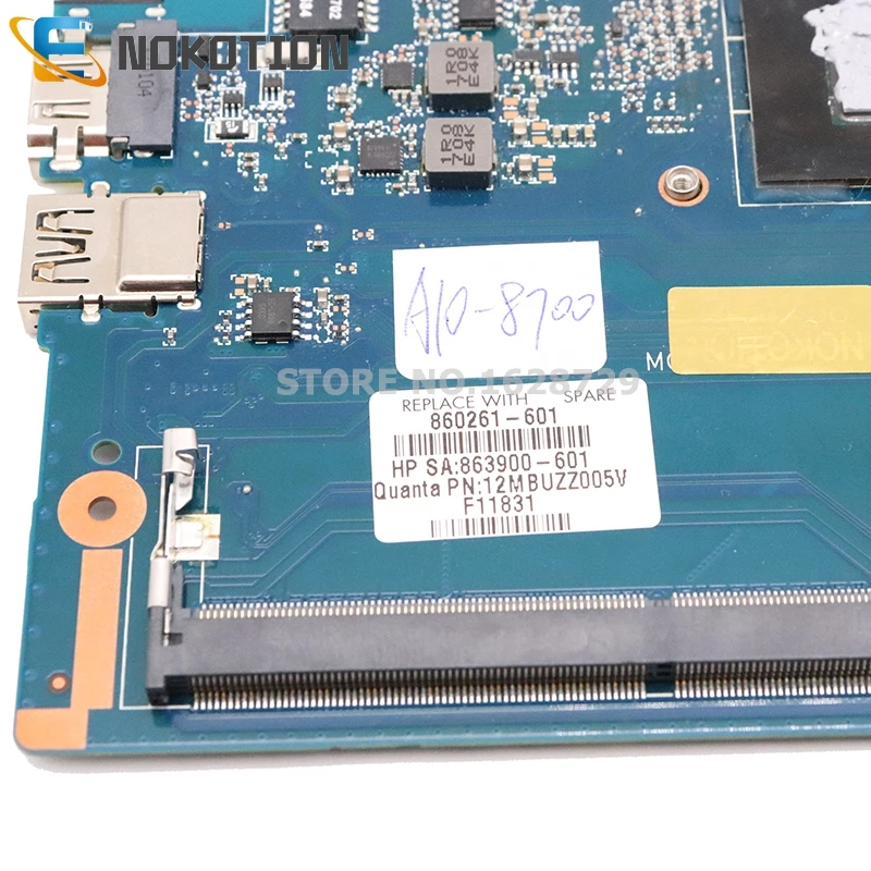 astounding  NOKOTION For HP Pavilion 14-av005la 14-AV Laptop Mainboard DAG51AMB6C0 860261-601 860261-001 A10-87