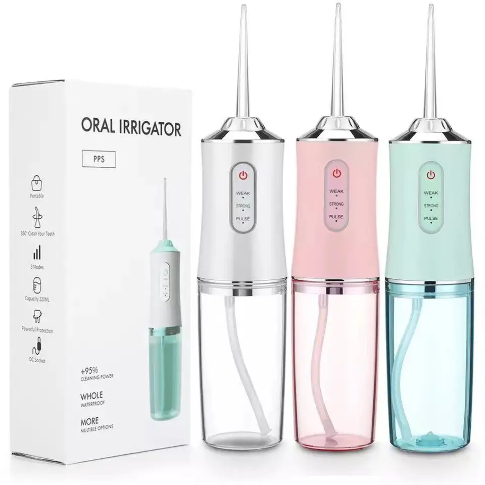 Oral Irrigator +4 Jets 3 Mode USB Rechargeable Water Flosser Portable Dental Water Jet Waterproof Dental Teeth Cleaner