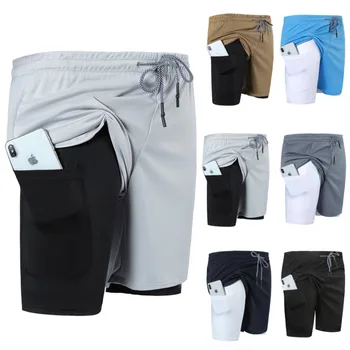 

2020 casual Mens Shorts Jogging Running Gym Sports Breathable Pocket Fitness Workout Short Pants